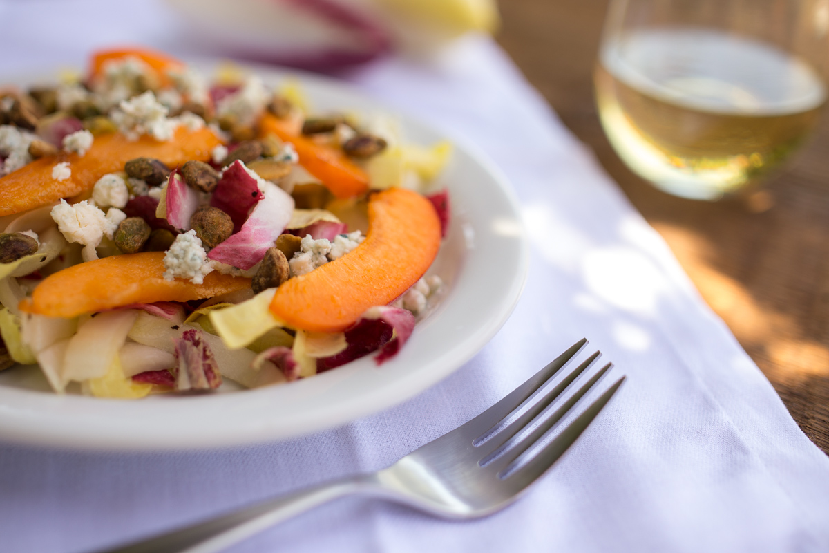 Endive Salad with Apricots, Blue Cheese and Pistachios