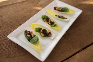 Endive, Cranberries, Spinach and Roasted Walnuts Appetizer